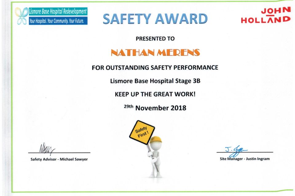 John Holland Safety Award